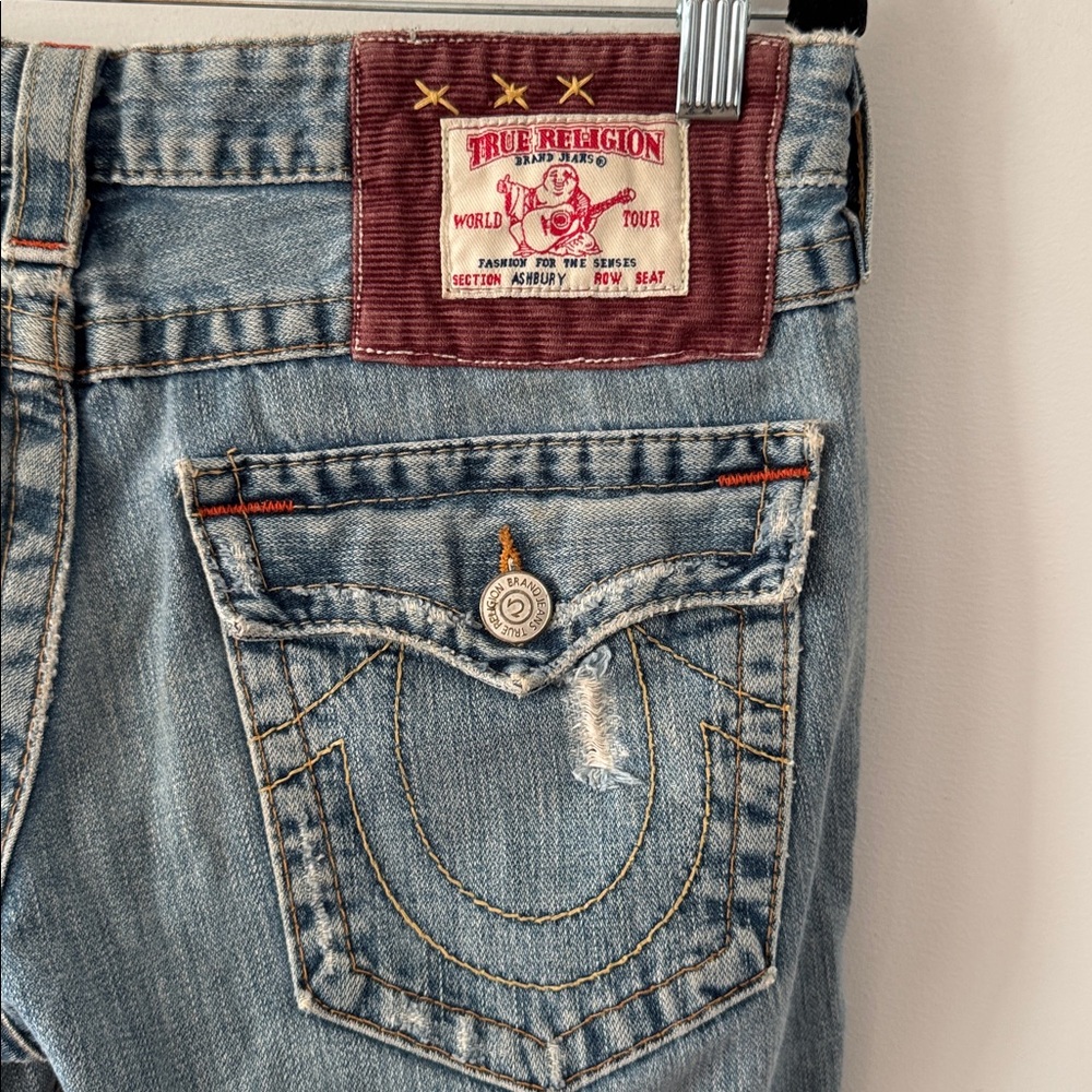 True Religion Ashbury patchwork flared denim Jean… - image 7